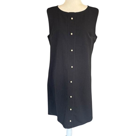 Carla Conti Dress Shift Black Made In Italy Sleeveless XL Witchy Gothic Goth - Picture 1 of 10
